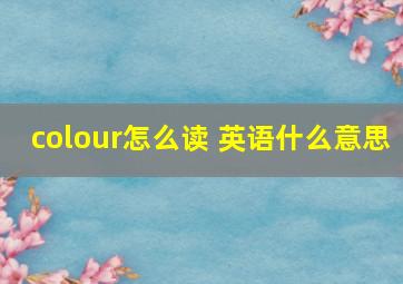 colour怎么读 英语什么意思